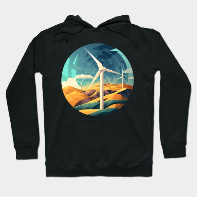 Wind Turbine Park Green Energy Hoodie by UnrealArtDude